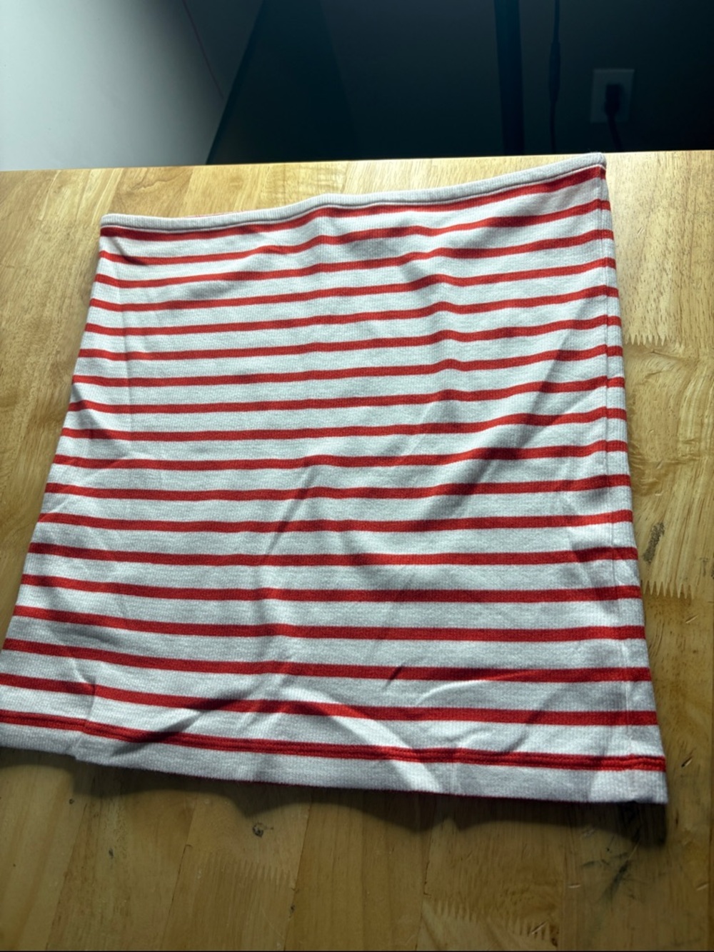 LOFT Red and White Striped Knit Tube Top